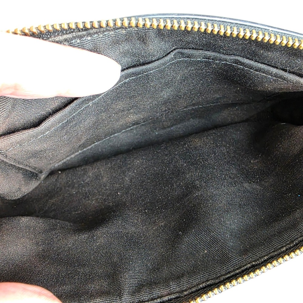 Coach Wristlet Women OS Black Good Crossgrain Leather Gold Hardware Zip Pouch - Picture 8 of 11